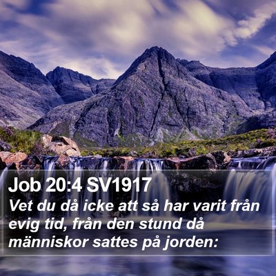 Job 20:4 SV1917 Bible Verse Image
