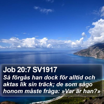 Job 20:7 SV1917 Bible Verse Image