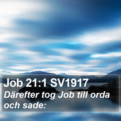 Job 21:1 SV1917 Bible Verse Image