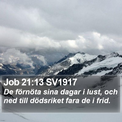 Job 21:13 SV1917 Bible Verse Image