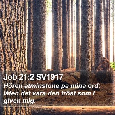 Job 21:2 SV1917 Bible Verse Image