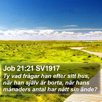 Job 21:21 SV1917 Bible Verse Image