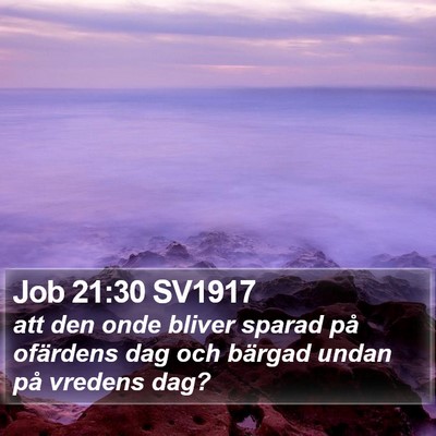Job 21:30 SV1917 Bible Verse Image