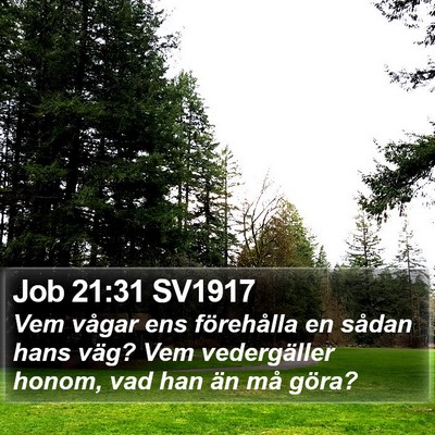Job 21:31 SV1917 Bible Verse Image