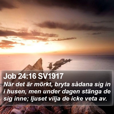 Job 24:16 SV1917 Bible Verse Image