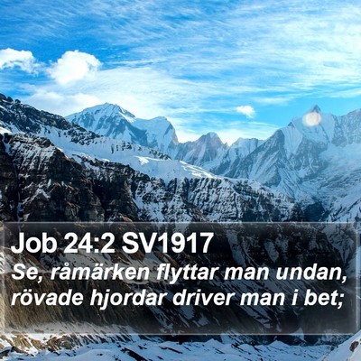 Job 24:2 SV1917 Bible Verse Image