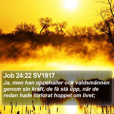 Job 24:22 SV1917 Bible Verse Image