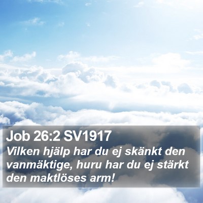 Job 26:2 SV1917 Bible Verse Image