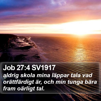 Job 27:4 SV1917 Bible Verse Image