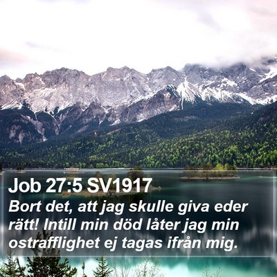 Job 27:5 SV1917 Bible Verse Image