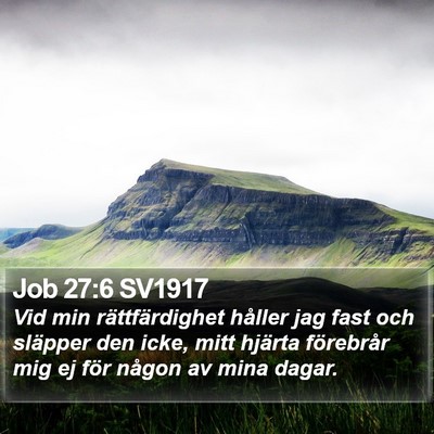 Job 27:6 SV1917 Bible Verse Image