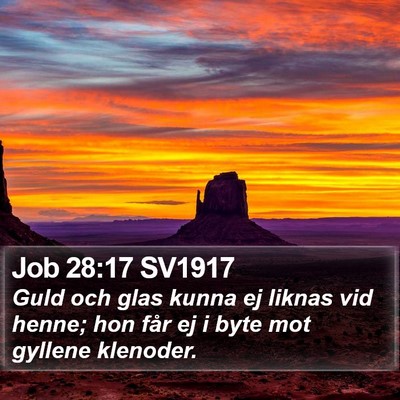 Job 28:17 SV1917 Bible Verse Image