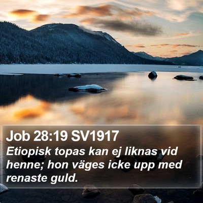 Job 28:19 SV1917 Bible Verse Image
