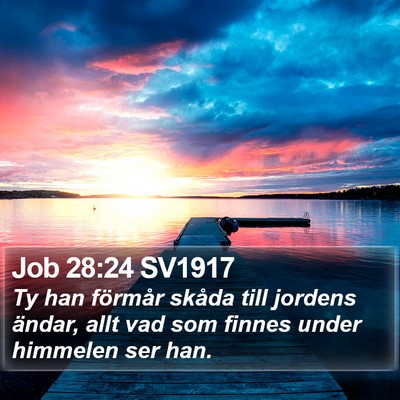 Job 28:24 SV1917 Bible Verse Image