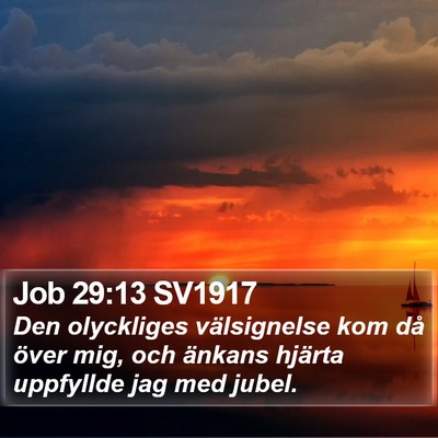 Job 29:13 SV1917 Bible Verse Image