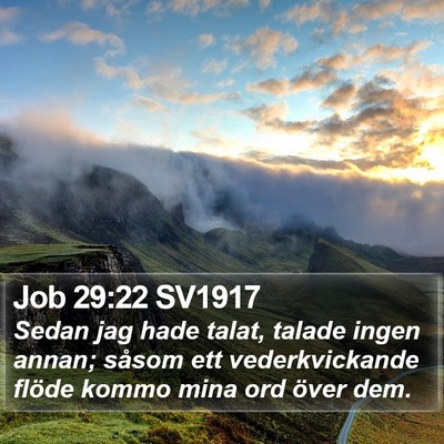 Job 29:22 SV1917 Bible Verse Image