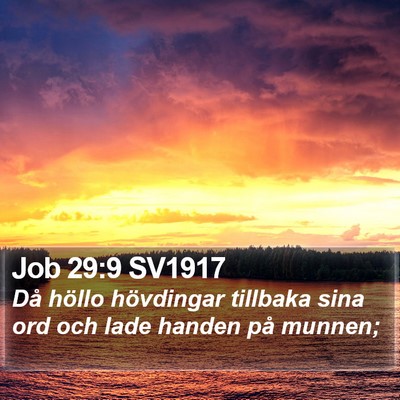 Job 29:9 SV1917 Bible Verse Image