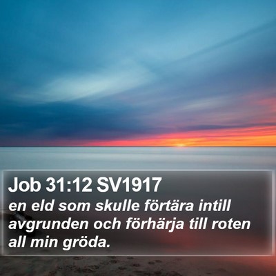Job 31:12 SV1917 Bible Verse Image