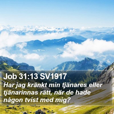 Job 31:13 SV1917 Bible Verse Image