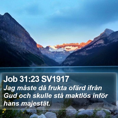 Job 31:23 SV1917 Bible Verse Image