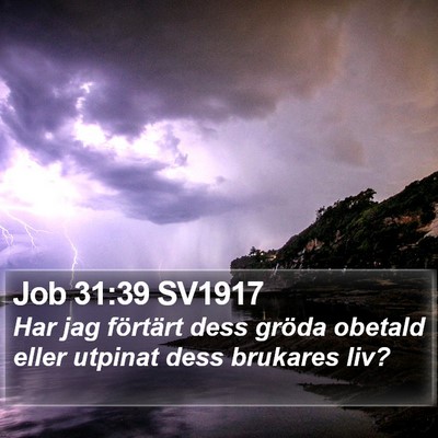 Job 31:39 SV1917 Bible Verse Image