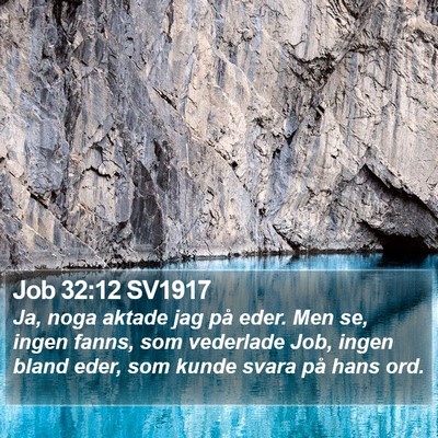 Job 32:12 SV1917 Bible Verse Image