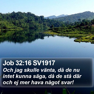 Job 32:16 SV1917 Bible Verse Image