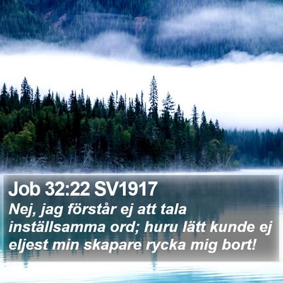Job 32:22 SV1917 Bible Verse Image