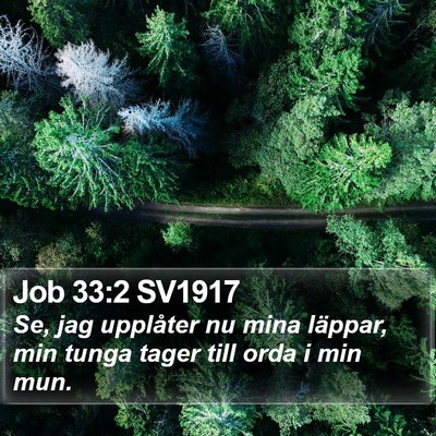 Job 33:2 SV1917 Bible Verse Image