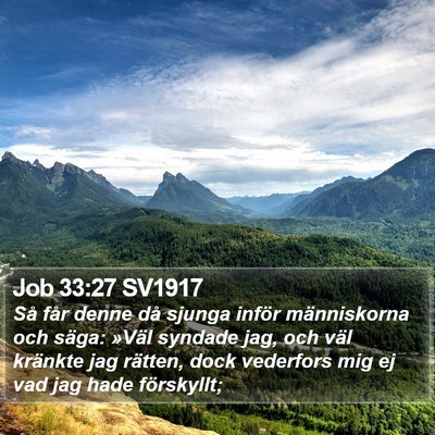 Job 33:27 SV1917 Bible Verse Image