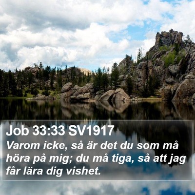 Job 33:33 SV1917 Bible Verse Image