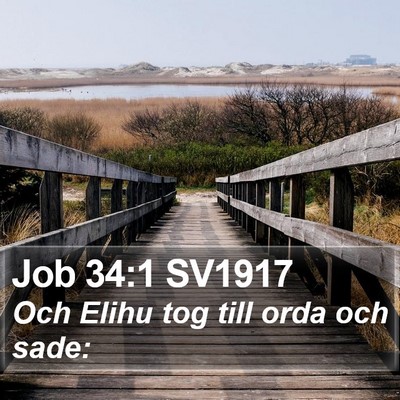 Job 34:1 SV1917 Bible Verse Image