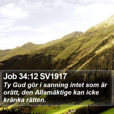 Job 34:12 SV1917 Bible Verse Image