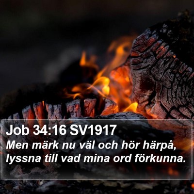 Job 34:16 SV1917 Bible Verse Image