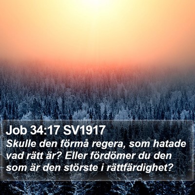 Job 34:17 SV1917 Bible Verse Image