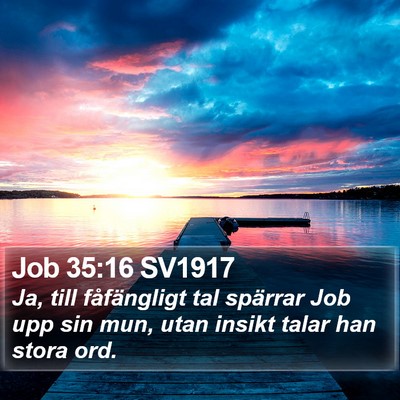 Job 35:16 SV1917 Bible Verse Image