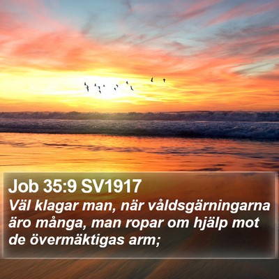 Job 35:9 SV1917 Bible Verse Image