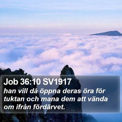 Job 36:10 SV1917 Bible Verse Image