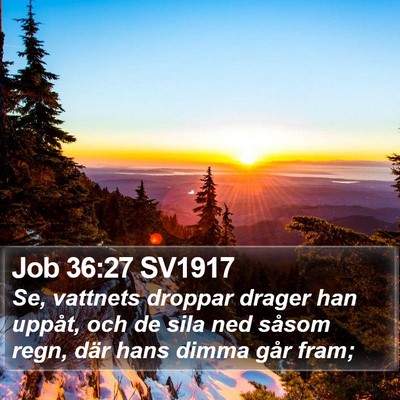 Job 36:27 SV1917 Bible Verse Image