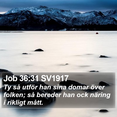 Job 36:31 SV1917 Bible Verse Image