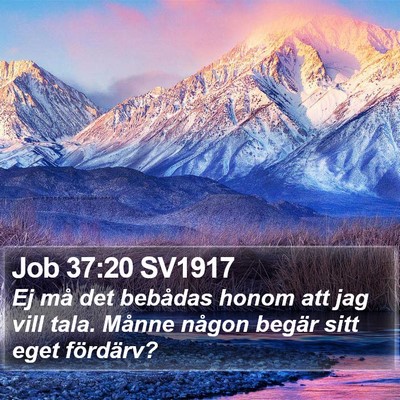Job 37:20 SV1917 Bible Verse Image