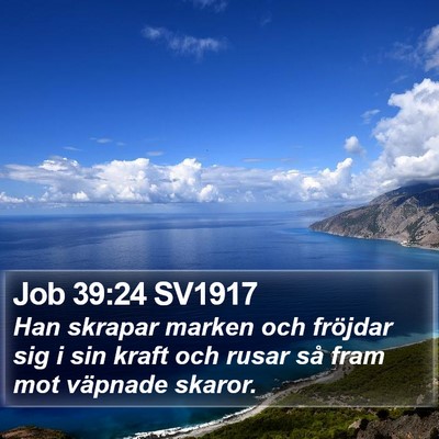 Job 39:24 SV1917 Bible Verse Image