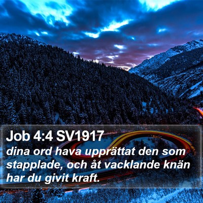 Job 4:4 SV1917 Bible Verse Image