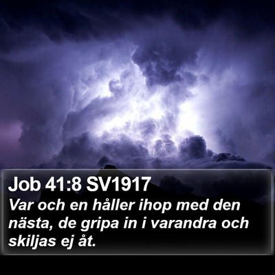 Job 41:8 SV1917 Bible Verse Image