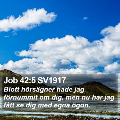 Job 42:5 SV1917 Bible Verse Image