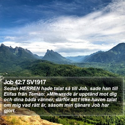 Job 42:7 SV1917 Bible Verse Image