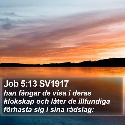 Job 5:13 SV1917 Bible Verse Image