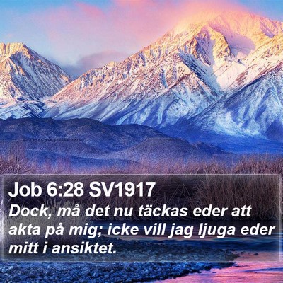 Job 6:28 SV1917 Bible Verse Image