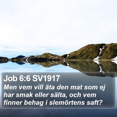Job 6:6 SV1917 Bible Verse Image