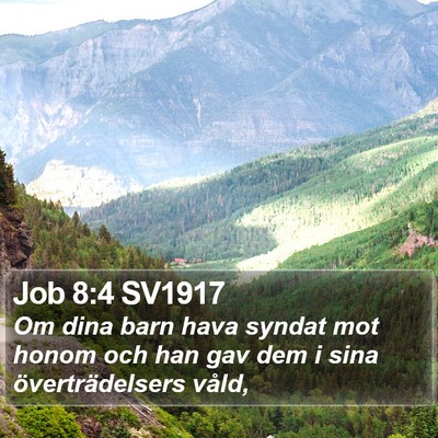 Job 8:4 SV1917 Bible Verse Image